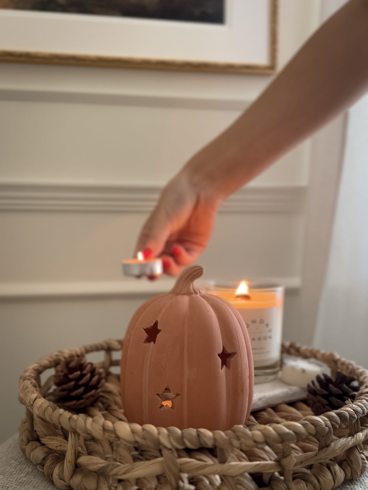 Terracotta Pumpkin Tealight Holder
